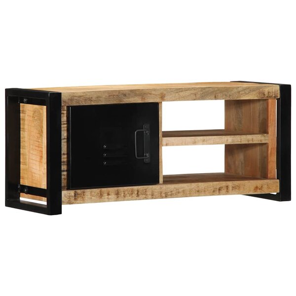 vidaXL Meuble TV 80x30x35 cm bois massif de manguier brut