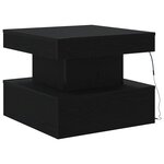 vidaXL Table basse avec lumières LED chêne noir 50x50x40 cm