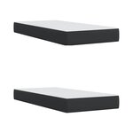 vidaXL Sommier à lattes de lit avec matelas Noir 200x200 cm Similicuir