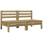 vidaXL Canapé de jardin sans accoudoirs et coussins 2 Pièces pin imprégné