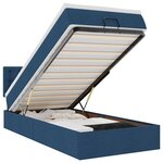 vidaXL Cadre de lit ottoman avec matelas bleu 90x190 cm tissu