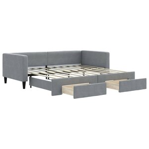 vidaXL Lit de jour avec lit gigogne et tiroirs 100x190 cm tissu