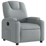 vidaXL Fauteuil inclinable électrique Gris clair Tissu