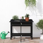 vidaXL Jardinière de jardin avec dessus pliable noir bois pin massif