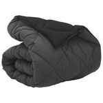 vidaXL Duvet d'hiver Noir et anthracite 200 x 140 cm Microfibre