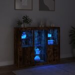 vidaXL Buffets avec lumières LED 3 Pièces chêne fumé bois d'ingénierie