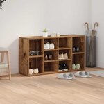 vidaXL Banc à chaussures avec étagère Bois ancien 103 x 30 x 54 5 cm