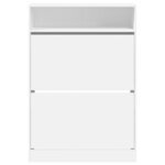 vidaXL Armoire à chaussures 2 tiroirs rabattables blanc 80x34x116 cm