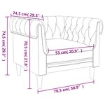 vidaXL Fauteuil Chesterfield gris clair tissu