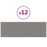 vidaXL Panneaux muraux 12 Pièces Gris clair 90x30 cm Tissu 3 24 m²