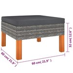 Salon de jardin meuble d'extérieur ensemble de mobilier 9 pièces avec coussins résine tressée gris 02_0018093