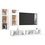 vidaXL Ensemble de meuble TV 4 Pièces Blanc Bois d'ingénierie