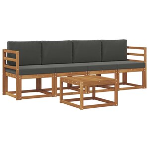 vidaXL Ensemble de canapés d'extérieur 5 pc Naturel et Anthracite