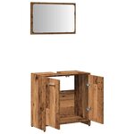 vidaXL Armoire de salle de bain et miroir vieux bois bois d'ingénierie