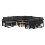 vidaXL Ensemble de canapé de jardin 13 Pièces Noir et Gris foncé