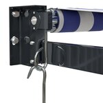 vidaXL Auvent rétractable bleu et blanc 5x3 m tissu et aluminium