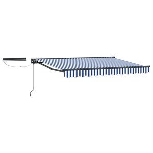 vidaXL Auvent rétractable électrique Bleu Blanc Anthracite 3 5 x 2 m