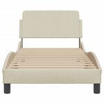 vidaXL Cadre de lit avec tête de lit sans matelas crème 80x200cm tissu