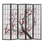 Paravent 5 pans Shoji cerisier
