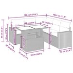 vidaXL Salon de jardin 6 Pièces avec coussins noir résine tressée