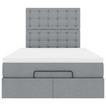 vidaXL Cadre de lit ottoman avec matelas gris clair 120x190 cm tissu