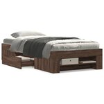 vidaXL Cadre de lit sans matelas chêne marron 90x190cm bois ingénierie