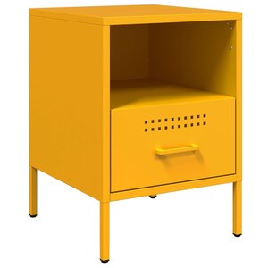 vidaXL Table de chevet jaune moutarde 36x39x50 5 cm acier