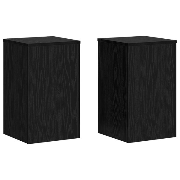 vidaXL Supports de plantes 2 Pièces Chêne noir 30 x 30 x 50 cm en bois d'ingénierie.