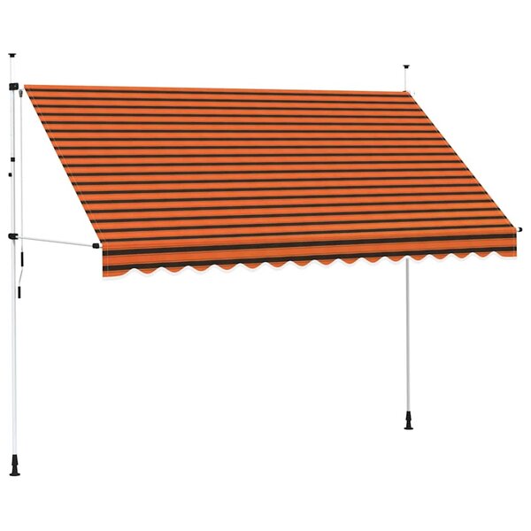 vidaXL Auvent manuel rétractable 350 cm Orange et marron