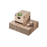 Pack and Move - Lot 40 cartons déménagement stockage livres - 40 x 30 x 30 cm - Poignées renforcées - 2 adhésifs offerts