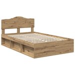 vidaXL Cadre de lit Chêne artisan 120 x 200 cm Bois de pin massif