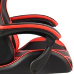 vidaXL Fauteuil de jeux vidéo et repose-pied Noir et rouge Similicuir