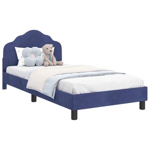 vidaXL Cadre de lit pour enfants avec tête de lit Bleu police