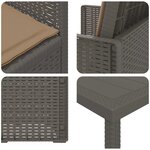 vidaXL Ensemble de salle à manger pour jardin avec coussin 7 Pièces PP