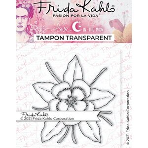 Tampon transparent - Fleur exotique 2 - 9 5 x 6 5 cm