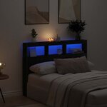 vidaXL Armoire tête de lit avec LED chêne noir 140x17x102 cm