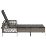 vidaXL Chaise longue avec coussin Gris 157 x 55 x 92cm polyrotin