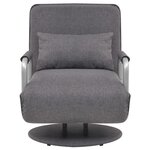vidaXL Fauteuil pivotant et canapé-lit gris foncé tissu