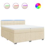vidaXL Sommier à lattes de lit avec matelas Crème 200x200 cm Tissu
