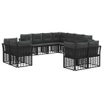 vidaXL Ensemble de canapés d'extérieur Noir et Gris foncé Polyester