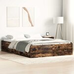 vidaXL Cadre de lit sans matelas chêne fumé 160x200 cm