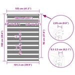 vidaXL Store zèbre blanc 105x100 cm largeur du tissu 100 9cm polyester