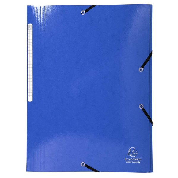 Chemise 3 rabats élastiques Max Capacité IDERAMA Carte pelliculée 425g Bleu x 25 EXACOMPTA