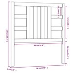 vidaXL Tête de lit Gris 96x4x100 cm Bois massif de pin