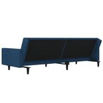 vidaXL Canapé-lit à 2 places avec deux oreillers bleu velours