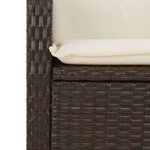 vidaXL Ensemble à manger de jardin 3 Pièces et coussins marron poly rotin