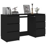 vidaXL Bureau noir 140x50x77 cm Bois d'ingénierie