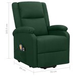 vidaXL Fauteuil de massage Vert foncé Tissu