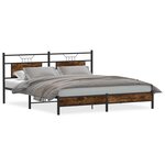 vidaXL Cadre de lit sans matelas chêne fumé 183x213 cm bois ingénierie