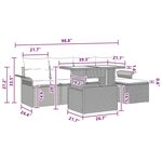 vidaXL Ensemble de canapé de jardin 6 Pièces Marron Poly rotin